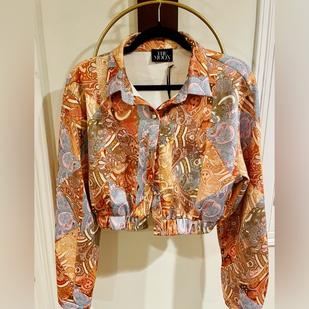 Moon Collection Paisley Blouse - Orange and Brown